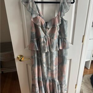 Show Me Your Mumu Reese Ruffle Dress in Sage